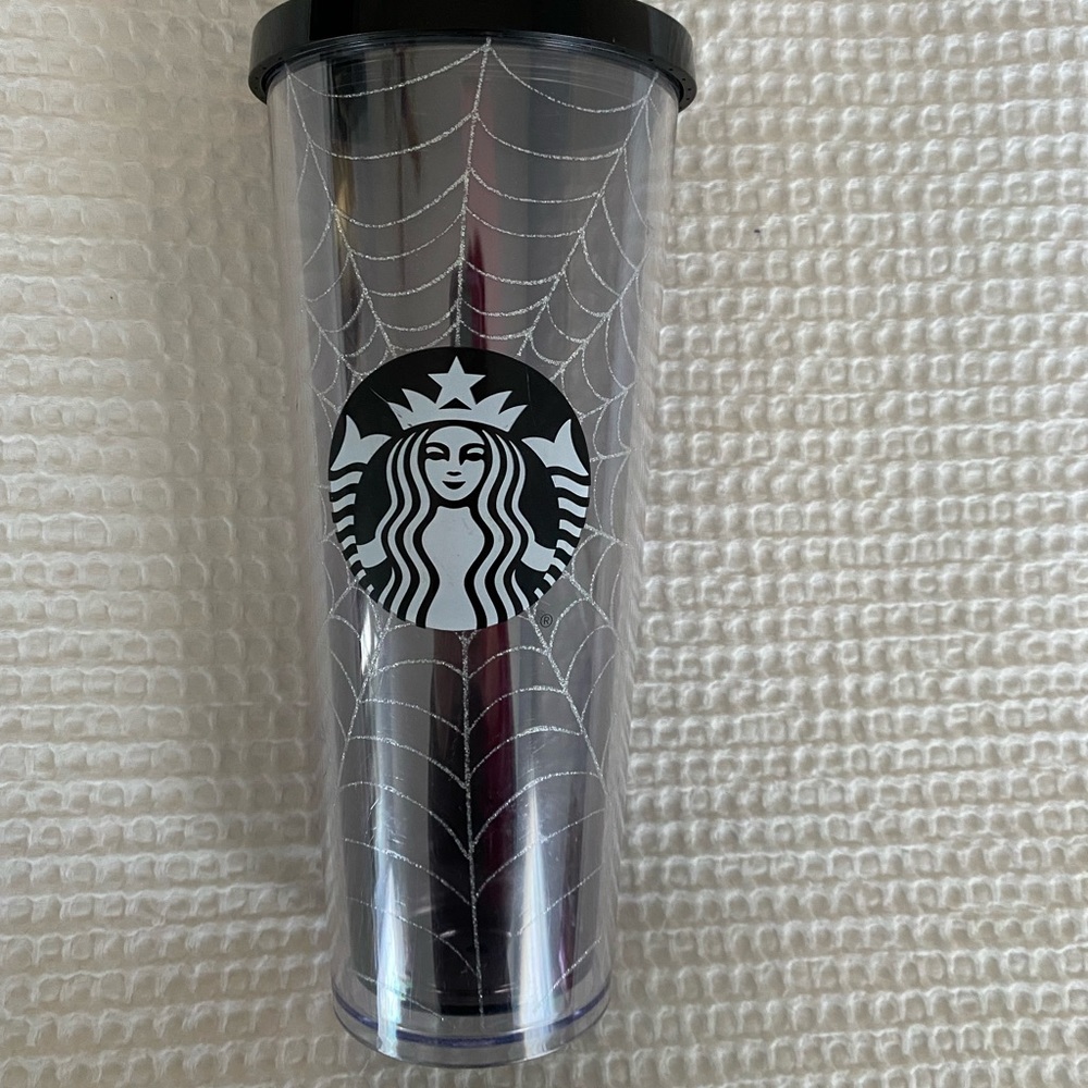 Starbucks spider web Halloween cup used
